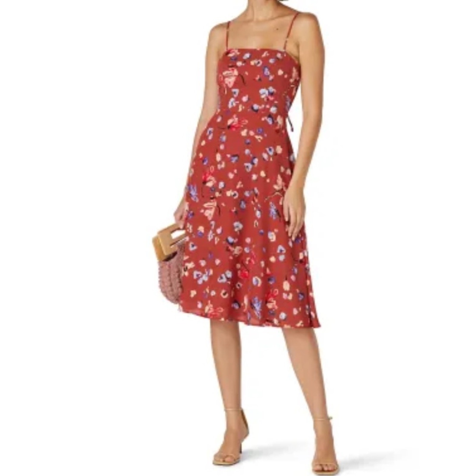 Hutch Womenâs Declan Floral Brown Printed Crepe Dress Sz 8